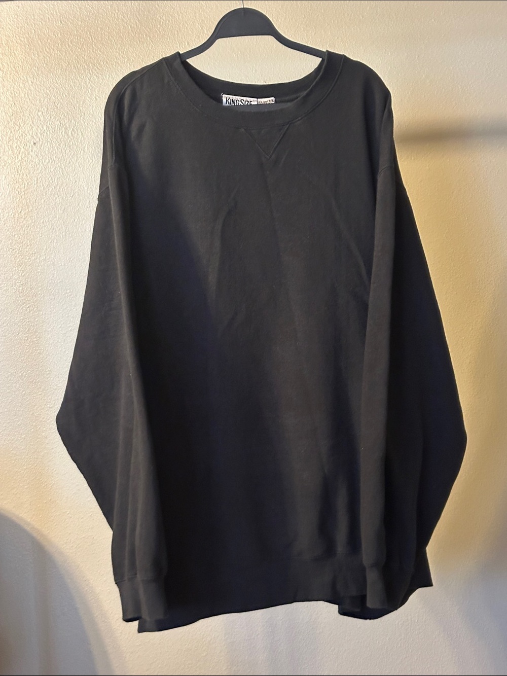 KingSize Black Crewneck Sweater for Men